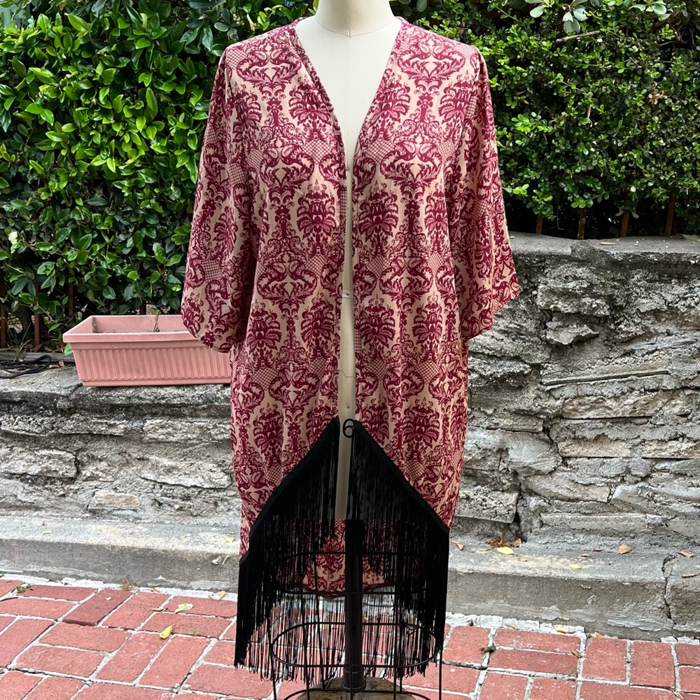 Fringe Wrap Shawl Sz M